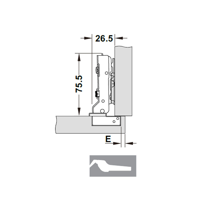 Bản lề CUCINA LEGATO 334.00.031 Inox 3040