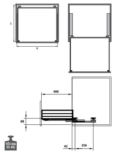 Bộ rổ chén đĩa CUCINA CAPPELLA 549.08.144 600mm Inox 3040