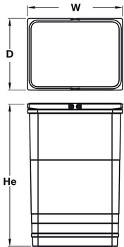 Thùng rác nhựa thay thế Hafele 502.90.501 8l0