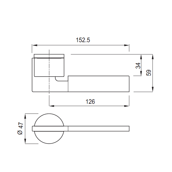 Tay nắm gạt có nắp che M5 Hafele 901.78.2850