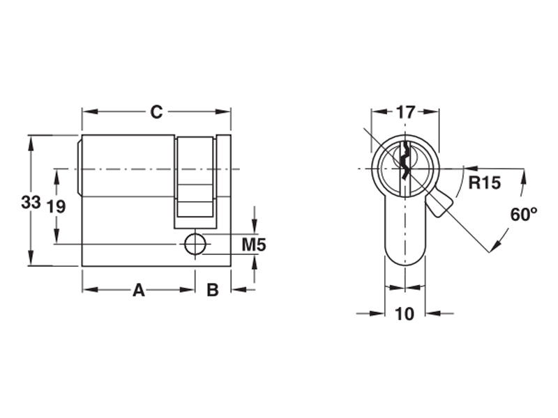 Ruột khóa 1 đầu Hafele 916.00.603, 45.5mm Đồng thau0