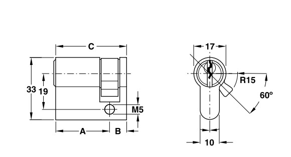 Ruột khóa 1 đầu Hafele 916.00.604, 50.5mm Đồng thau0