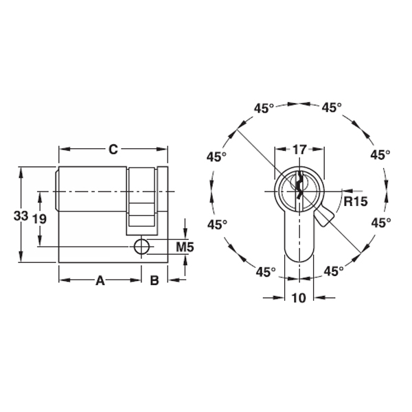 Ruột khóa 1 đầu Hafele 916.00.652, 41,5mm Đồng thau0