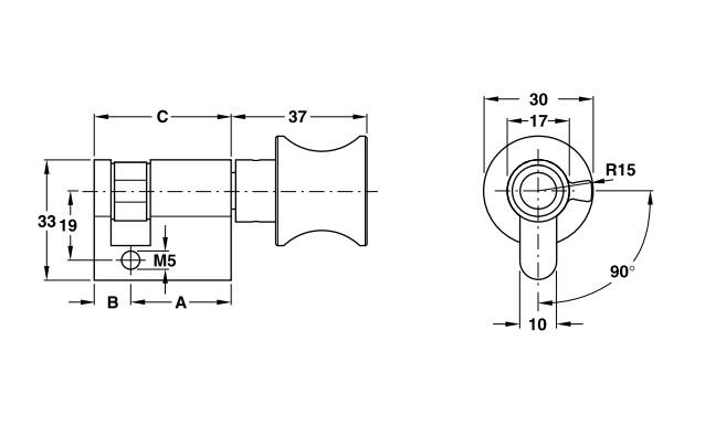 Ruột khóa 1 đầu vặn Hafele 916.08.254, 50,5mm Đồng thau0