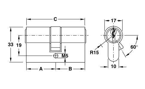 Ruột khóa 2 đầu Hafele 916.00.013, 71mm Đồng thau0