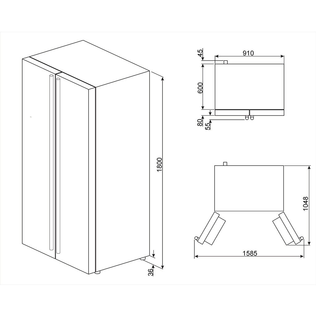 Tủ lạnh side-by-side, độc lập Hafele SBS660X 535.14.9980