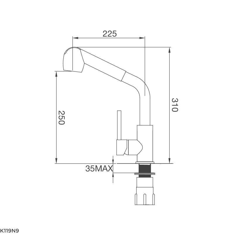 Vòi Rửa Chén Bát Malloca K119N90